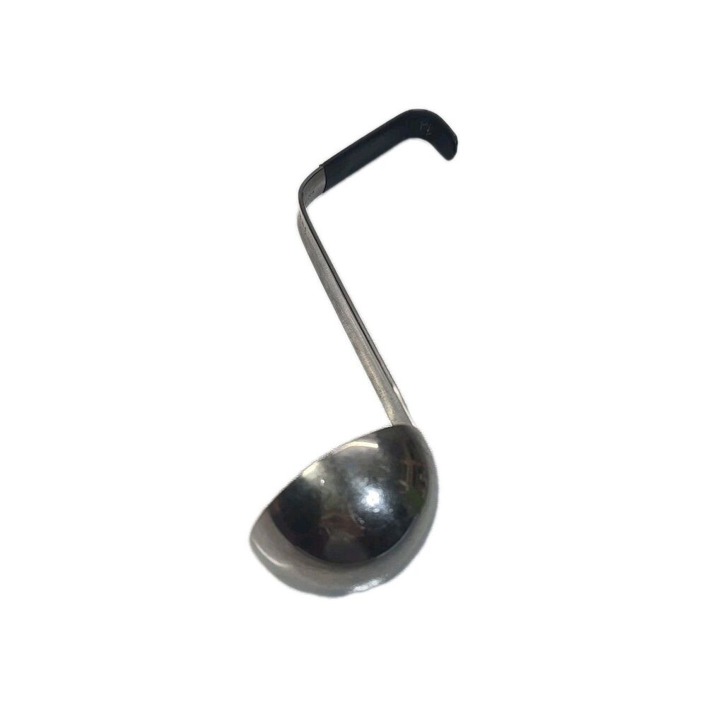 VOLLRATH Stainless Steel Serving Ladle 49803 3 Oz Black Angled Handle